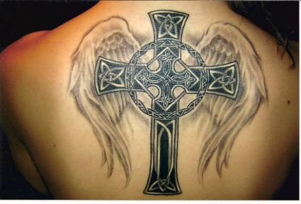 Celtic Cross With Angel Wings